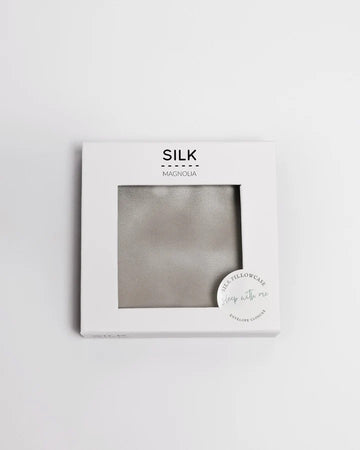 SILK MAGNOLIA | PURE SILK PILLOWCASE SILVER - PAIR