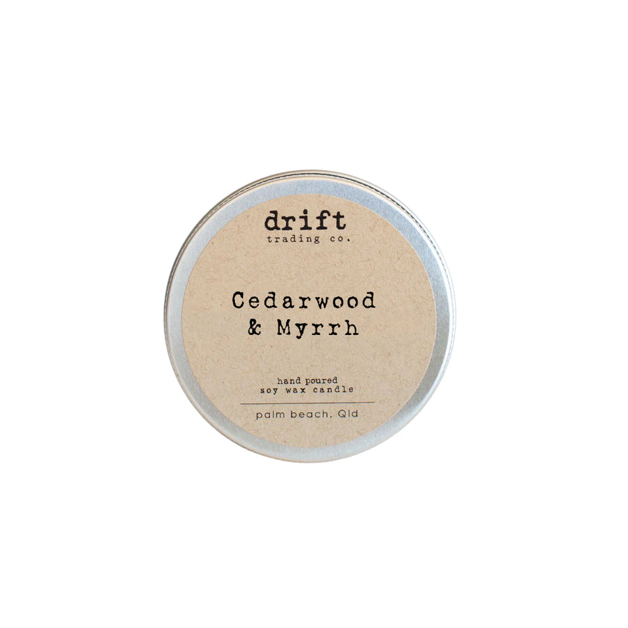 DRIFT TRADING CO | TRAVEL TIN CANDLE - CEDARWOOD + MYRRH